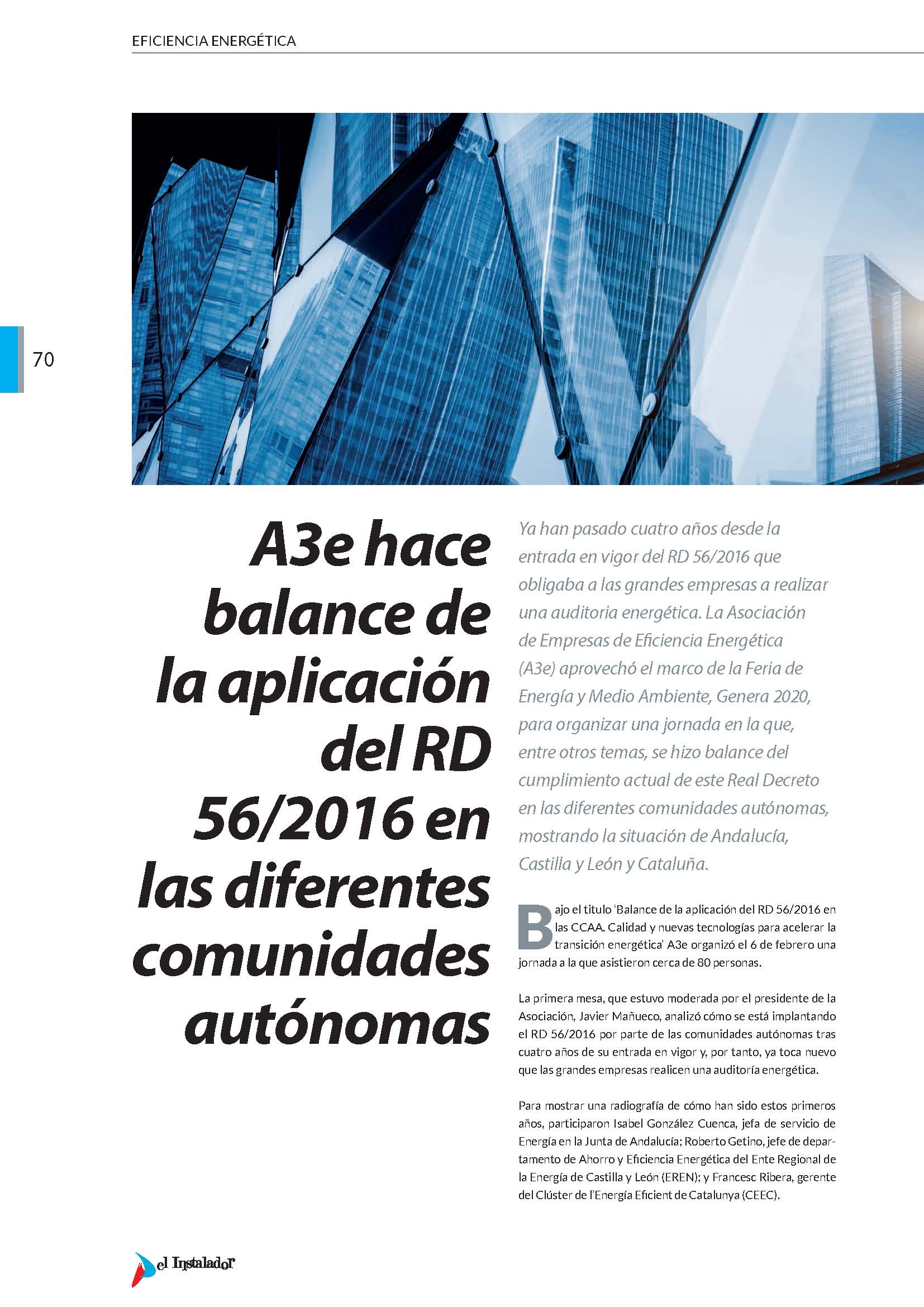 A3e hace balance de la aplicación del RD 56/2016 en las diferentes Comunidades Autónomas
